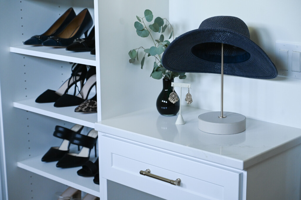 flowers in an organized closet