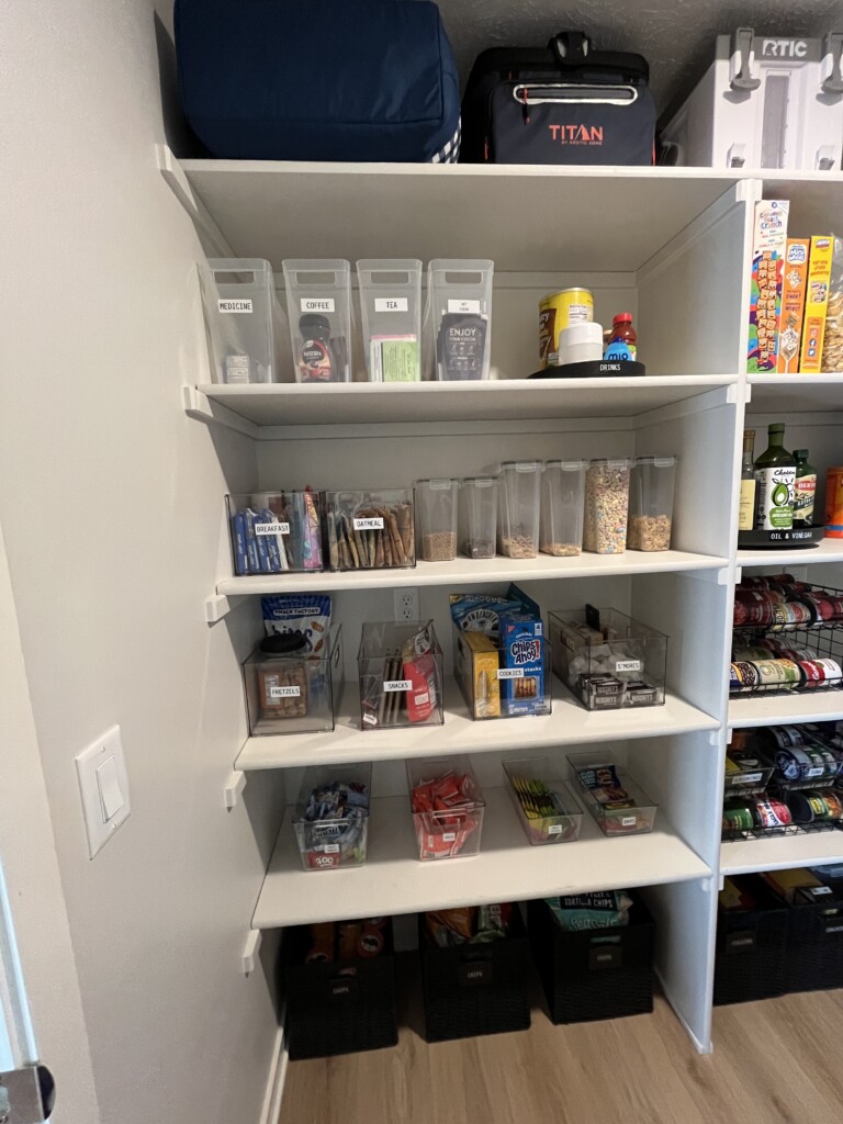 snack and breakfast zone in a pantry