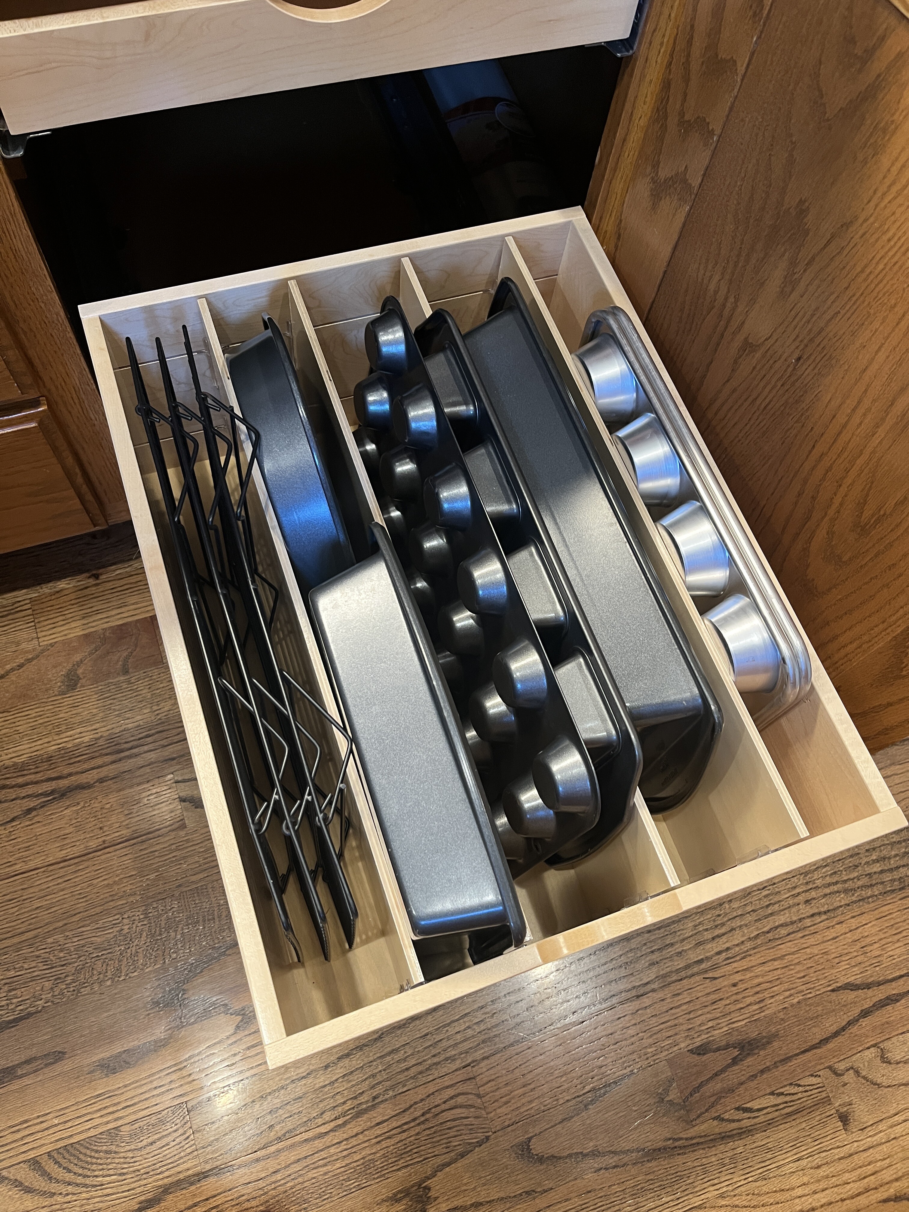 tray bin organized kitchen