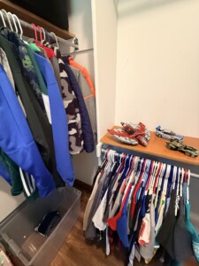 hanging tops in child's closet